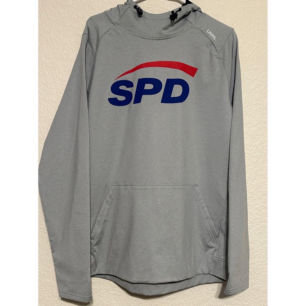 UNRL Crossover Hoodie II Mens XL Heather Gray SPD Graphic Performance Sweatshirt